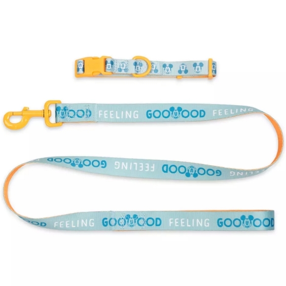 DisneyParks Mickey Mouse Dog Collar And Lead GOOD FEELING Yellow Blue Large NWT - Picture 5 of 11